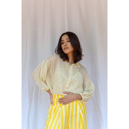 AYAKA Gwen Yellow Oversized Shirt (Set of 2)