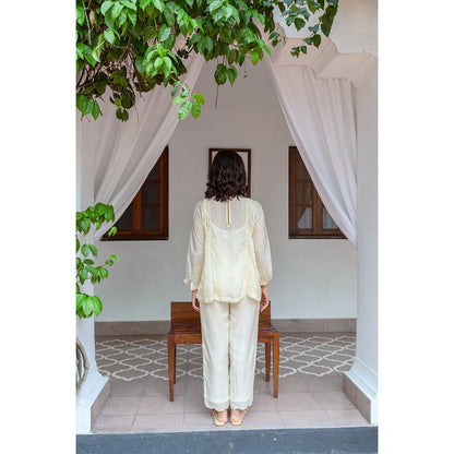 AYAKA Paige Yellow Top with Embroidered Yoke (Set of 2)