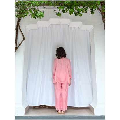 AYAKA Paige Pink Top with Embroidered Yoke (Set of 2)