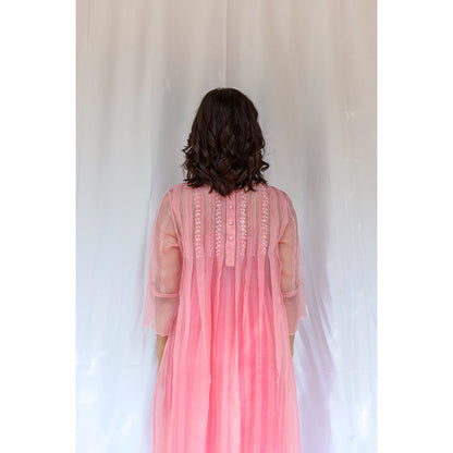 AYAKA Cheryl Pink Pleated Kurta (Set of 2)