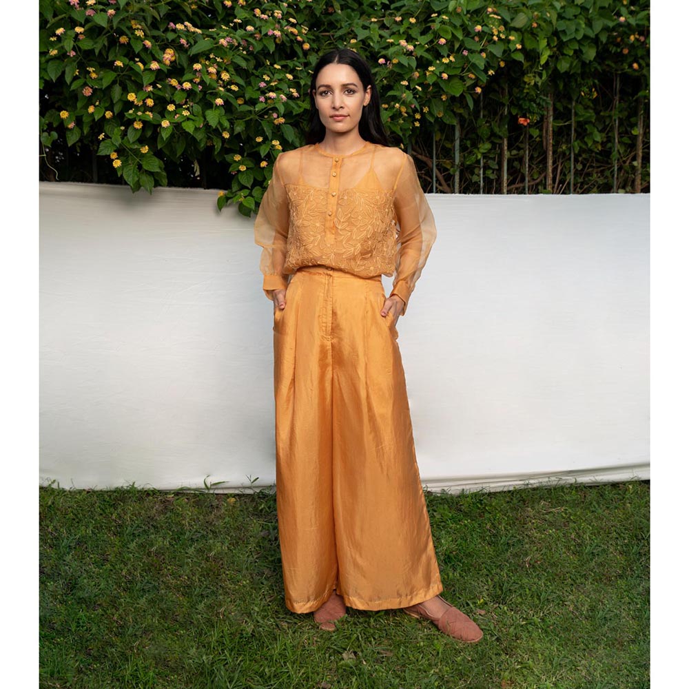 AYAKA Jo Mustard Wide Palazzo