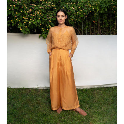 AYAKA Jo Mustard Wide Palazzo