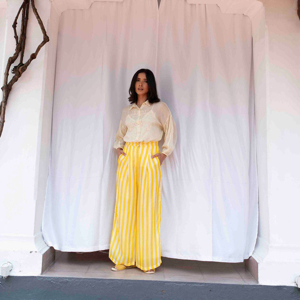 AYAKA Jo Yellow Striper Palazzo