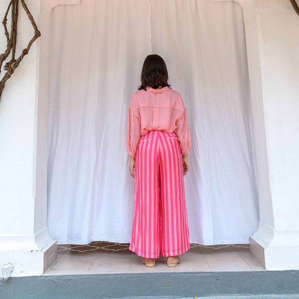 AYAKA Jo Pink Striper Palazzo