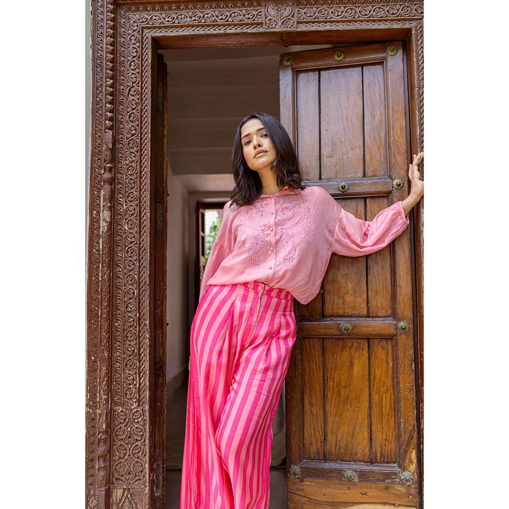 AYAKA Jo Pink Striper Palazzo
