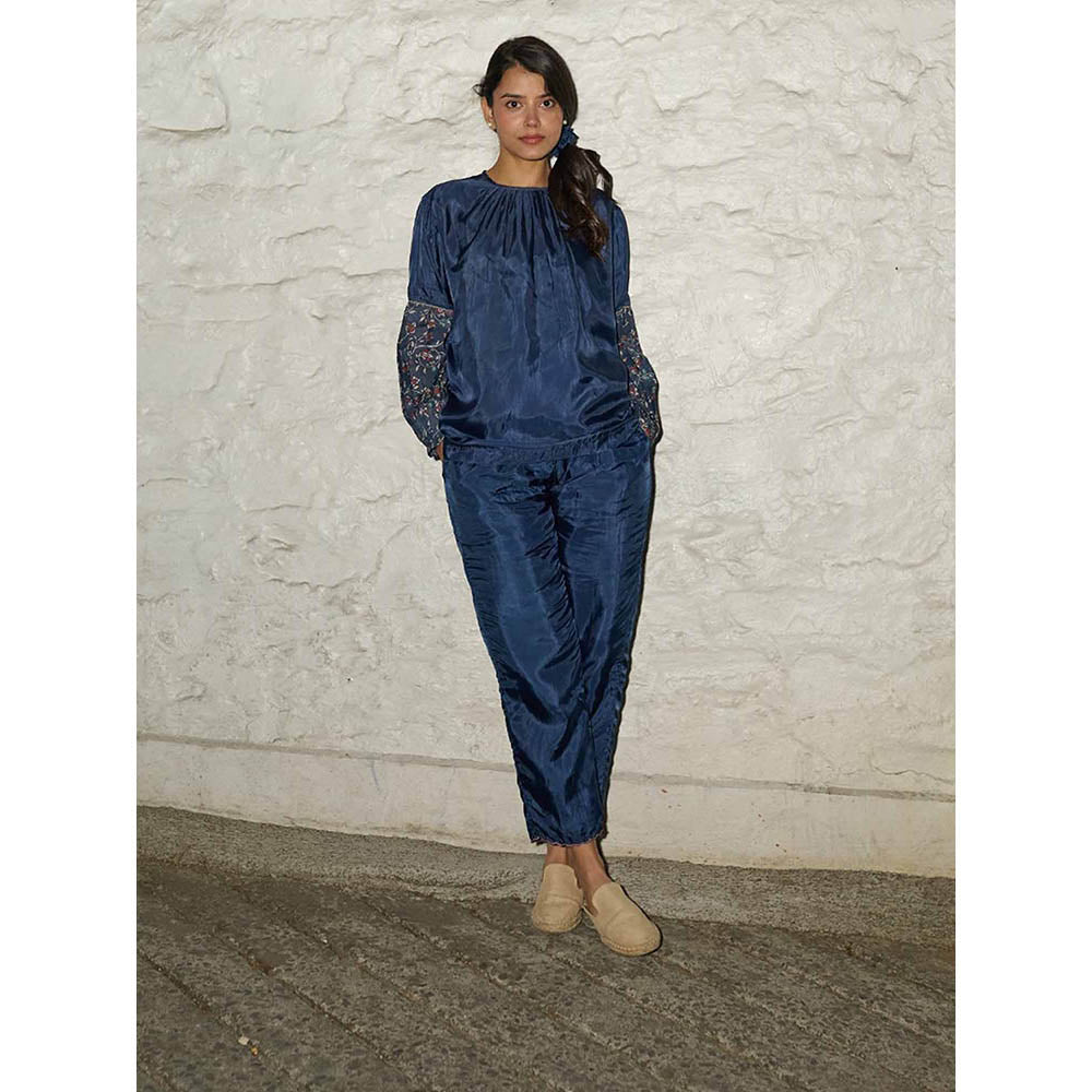 AYAKA Judy Navy Blue Block Printed Top with Inner (Set of 2)