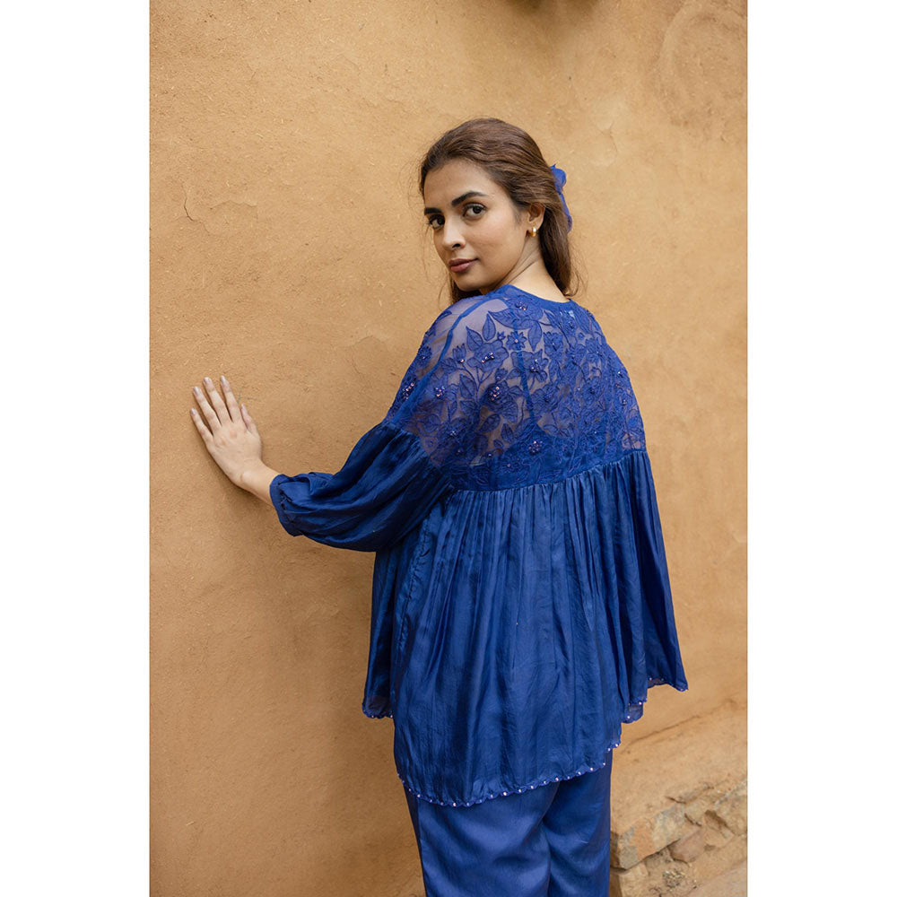 AYAKA Polly Blue Hand Embordered Top (Set of 2)