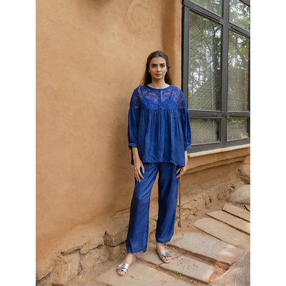 AYAKA Polly Blue Hand Embordered Top (Set of 2)