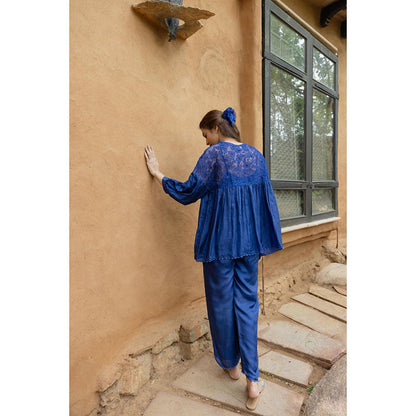 AYAKA Polly Blue Hand Embordered Top (Set of 2)