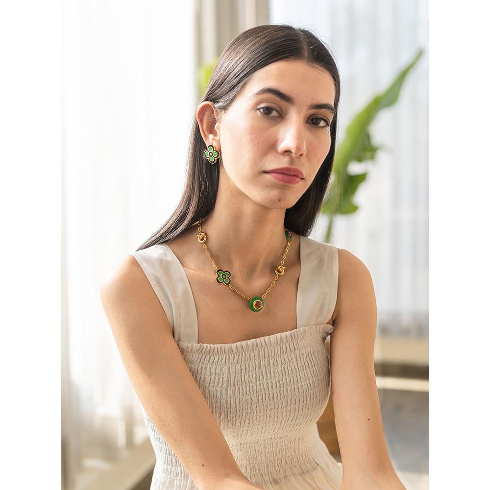 AZGA La Mer Necklace - Fern & Black