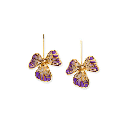 AZGA White Tiny Fiore Earrings - Amethyst