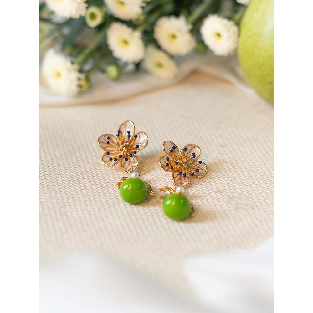 AZGA Green Pear Blossom Earrings
