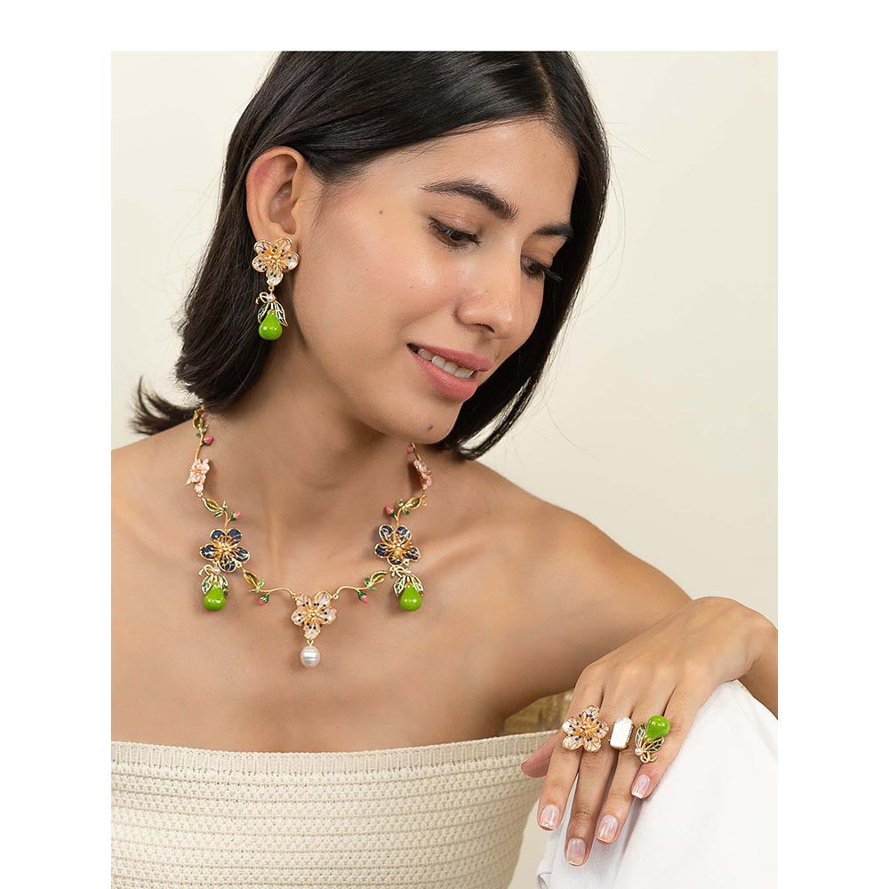 AZGA Green Pear Blossom Earrings