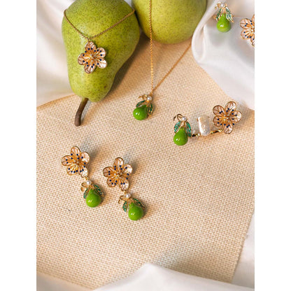 AZGA Green Pear Blossom Earrings