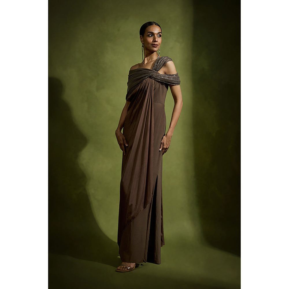 BABITA M Brown Soft Drape Dress