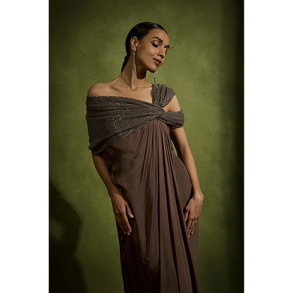 BABITA M Brown Soft Drape Dress
