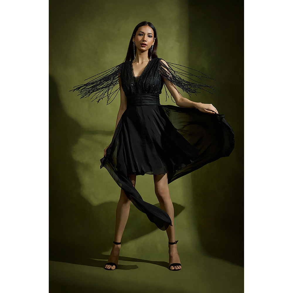 BABITA M Black Noir Flared Dress