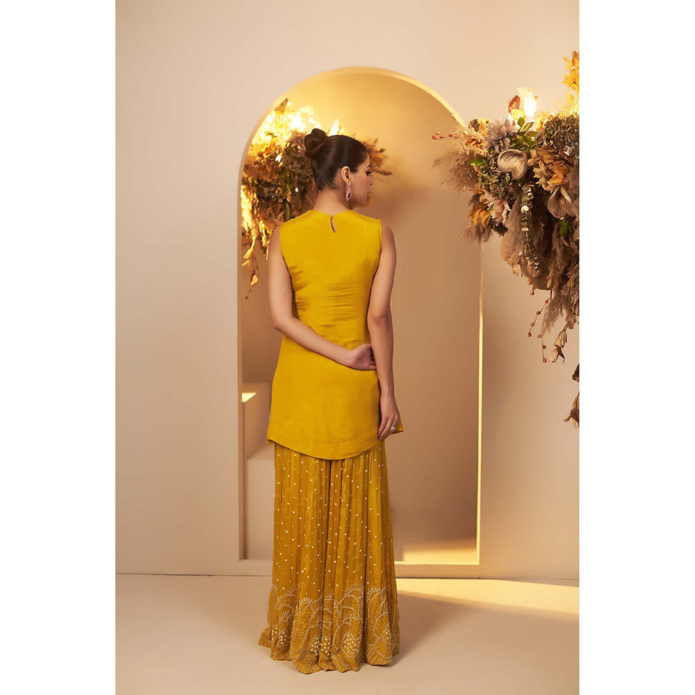 Baidehi Yellow Embellished Kurta with Palazzo and Dupatta (Set of 3)