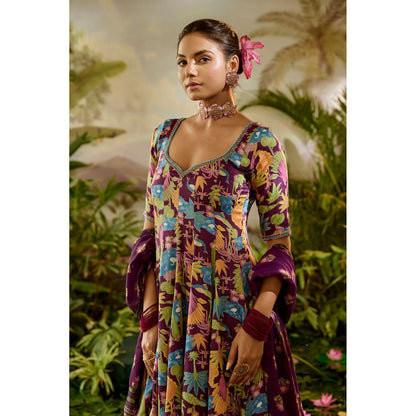 Baise Gaba Sita Anarkali Kurta with Pant & Dupatta (Set of 3)