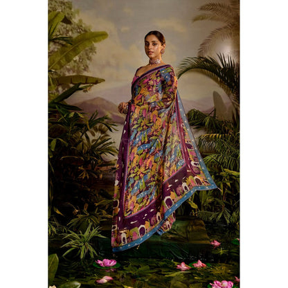 Baise Gaba Samandar Pre-Draped Saree with Stitched Blouse