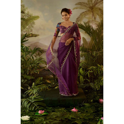 Baise Gaba Gopi Pre-Draped Saree with Stitched Blouse