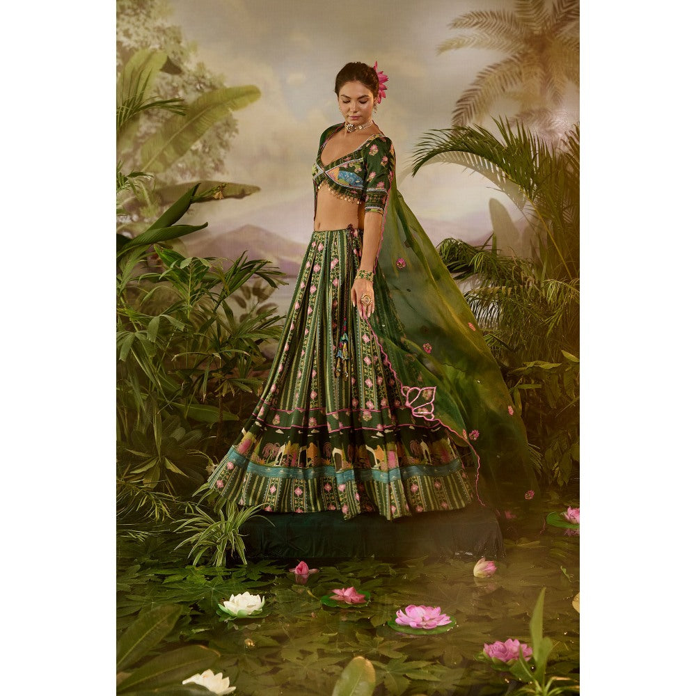 Baise Gaba Padma Lehenga with Blouse & Dupatta (Set of 3)