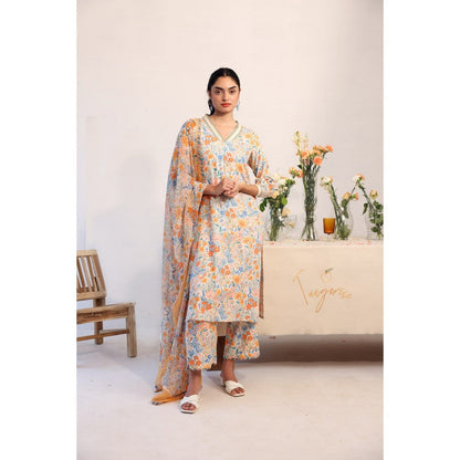 Baise Gaba Freesia Kurta Pant and Dupatta (Set of 3)