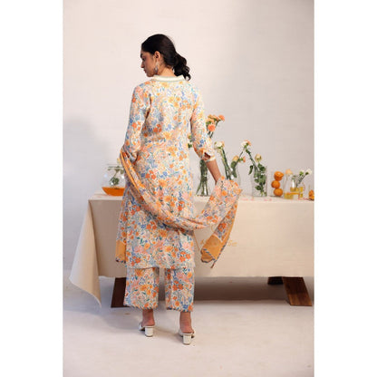 Baise Gaba Freesia Kurta Pant and Dupatta (Set of 3)