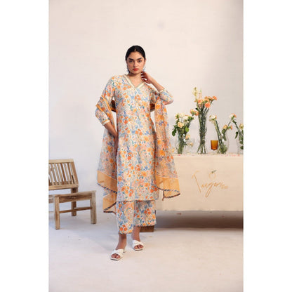 Baise Gaba Freesia Kurta Pant and Dupatta (Set of 3)