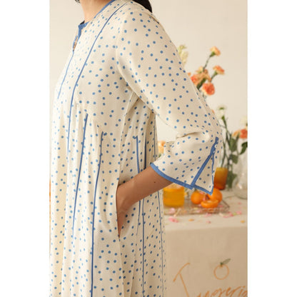 Baise Gaba Breeze Polka Dot A-Line Kurta with Pant (Set of 2)