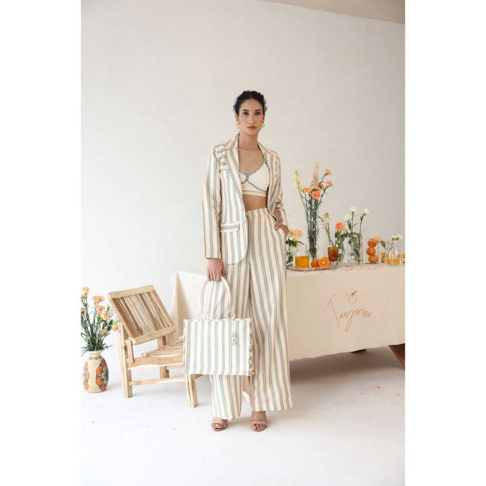 Baise Gaba Off White Stripe Print Halo Pants