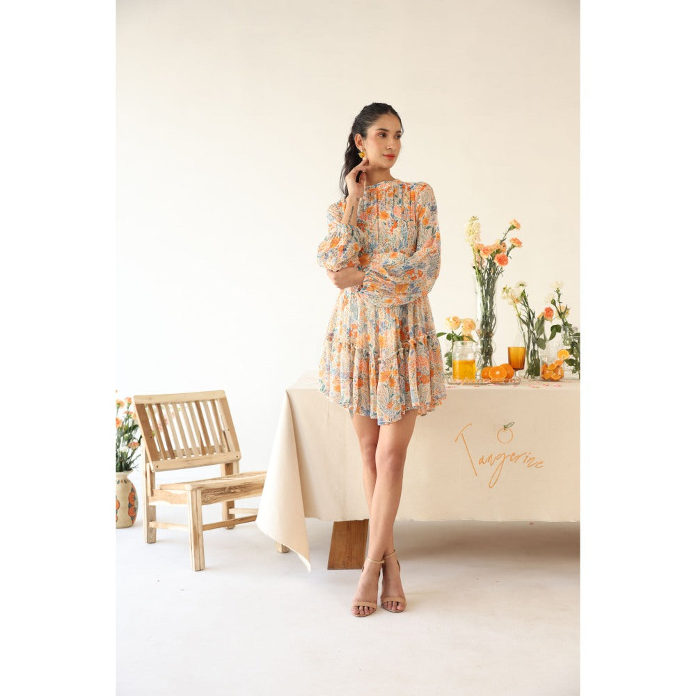 Baise Gaba Multi-Color Floral Print Sundew Mini Dress