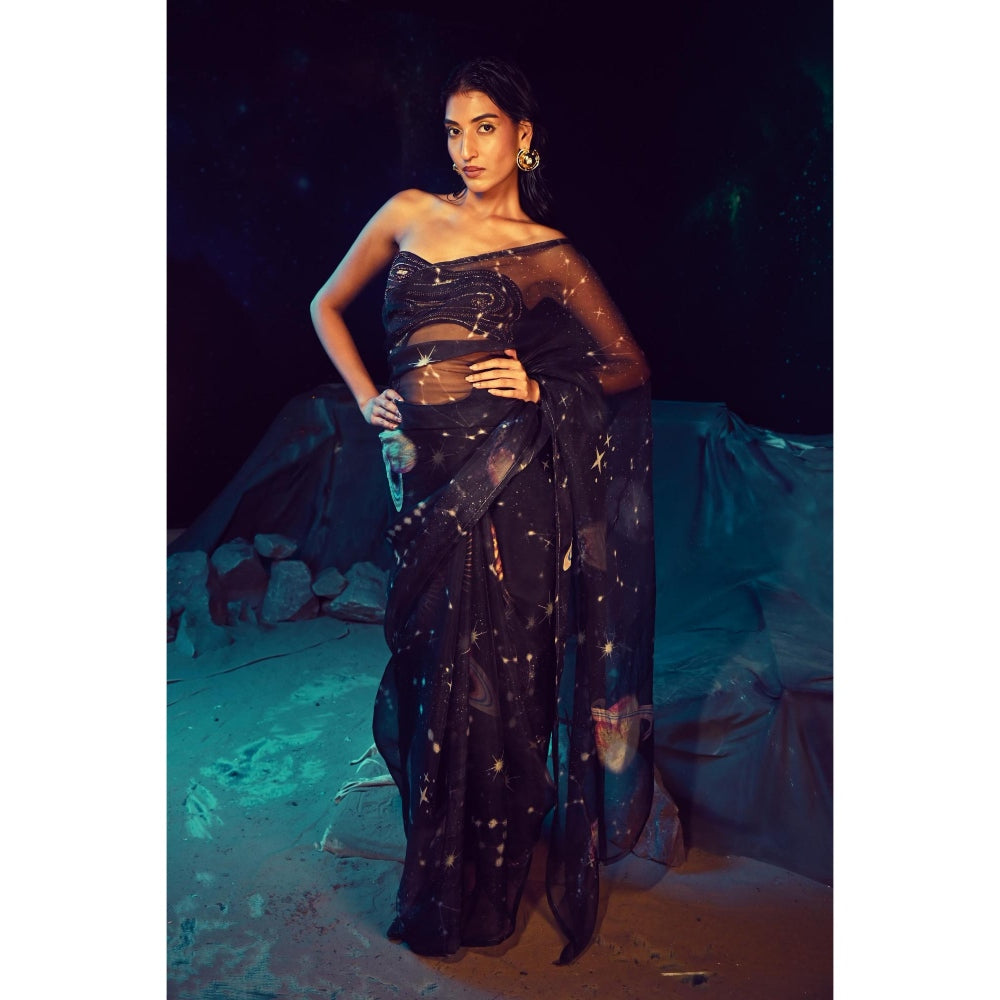 Baise Gaba Lyric Saree with Unstitched Blouse