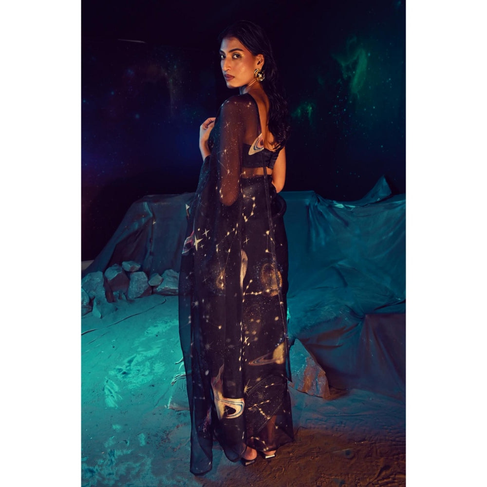 Baise Gaba Lyric Saree with Unstitched Blouse
