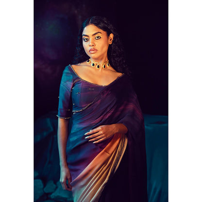 Baise Gaba Kshitij Saree with Stitched Blouse