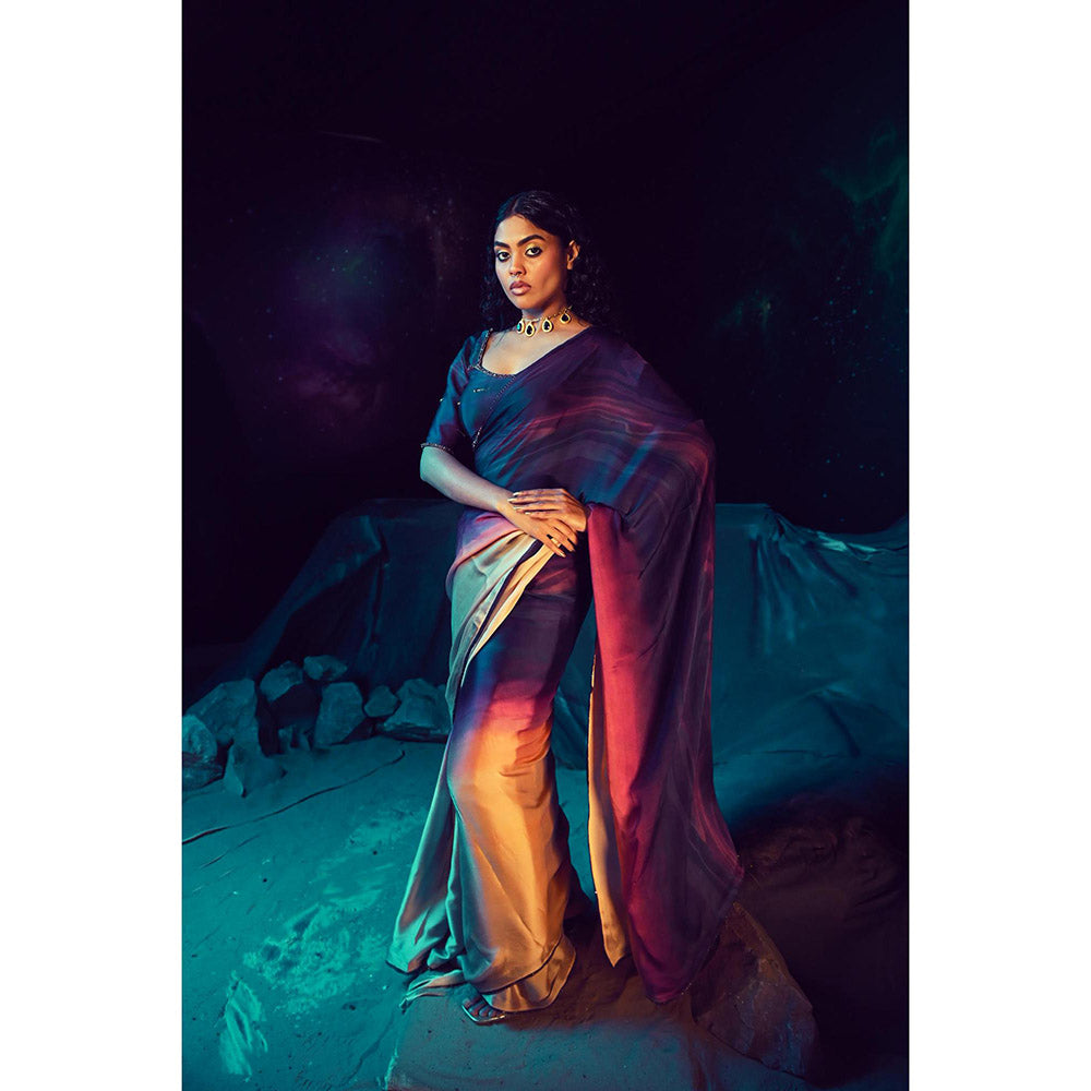 Baise Gaba Kshitij Saree with Stitched Blouse