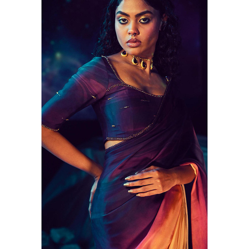 Baise Gaba Kshitij Saree with Stitched Blouse