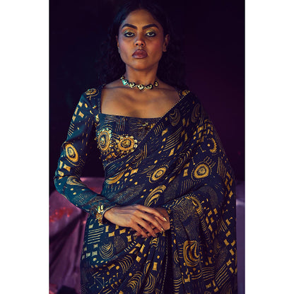 Baise Gaba Quasar Saree with Stitched Blouse