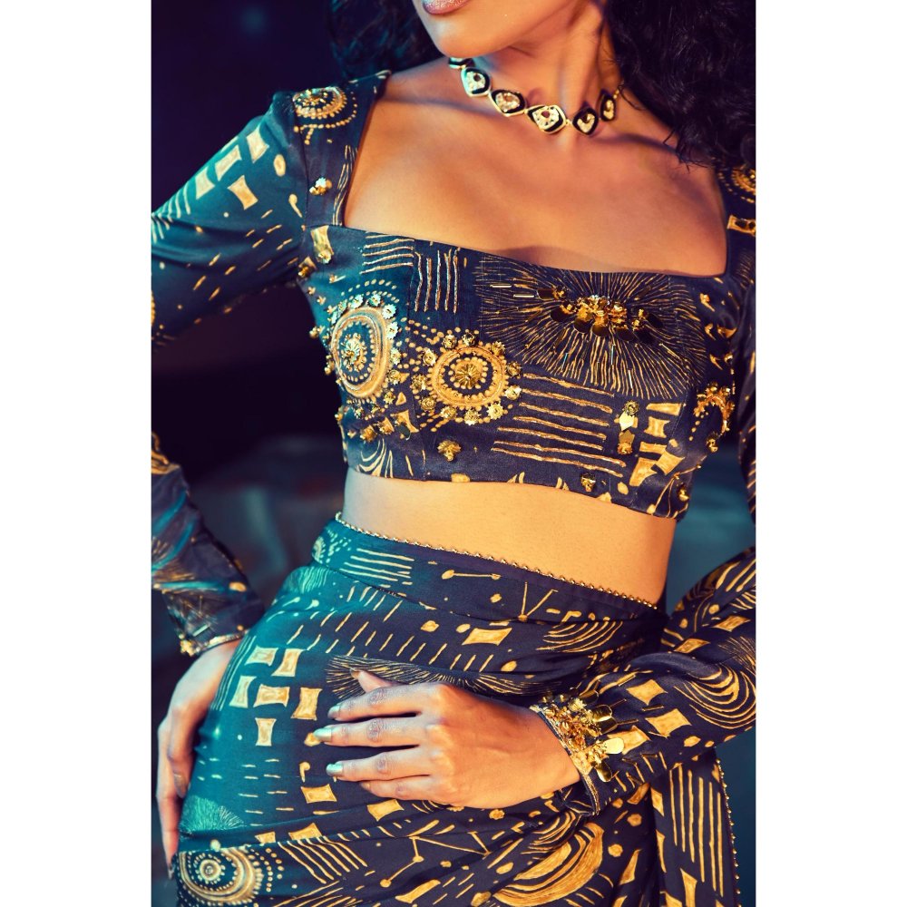 Baise Gaba Quasar Saree with Stitched Blouse