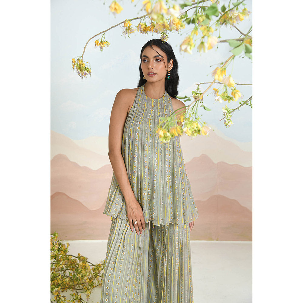 Baise Gaba Windsong Green Top with Sharara