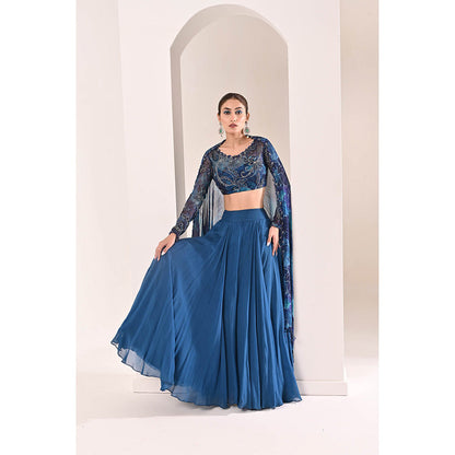 Bani Khurana Printed Embroidered Lehenga with Blouse and Dupatta (Set of 3)