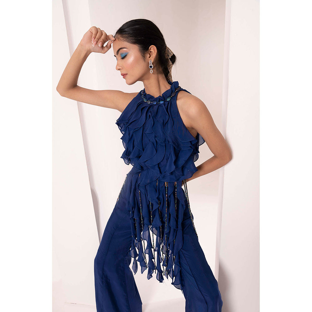 Bani Khurana Ruffle Top with Belly Bottom Palazzo (Set of 2)