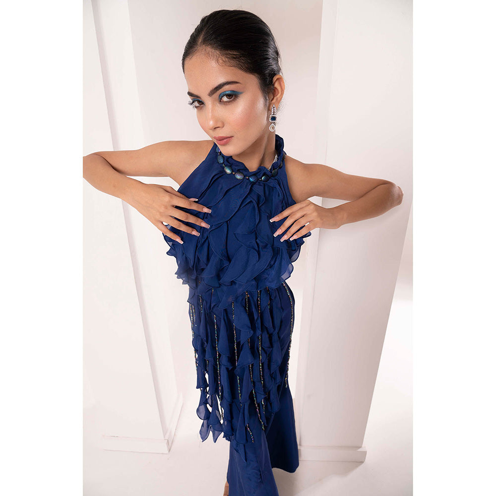 Bani Khurana Ruffle Top with Belly Bottom Palazzo (Set of 2)