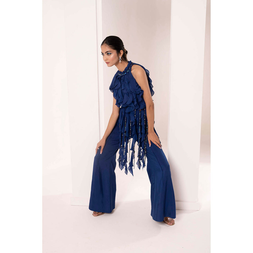 Bani Khurana Ruffle Top with Belly Bottom Palazzo (Set of 2)