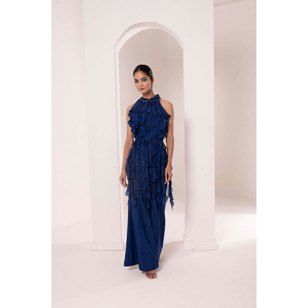 Bani Khurana Ruffle Top with Belly Bottom Palazzo (Set of 2)