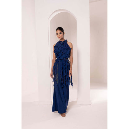 Bani Khurana Ruffle Top with Belly Bottom Palazzo (Set of 2)