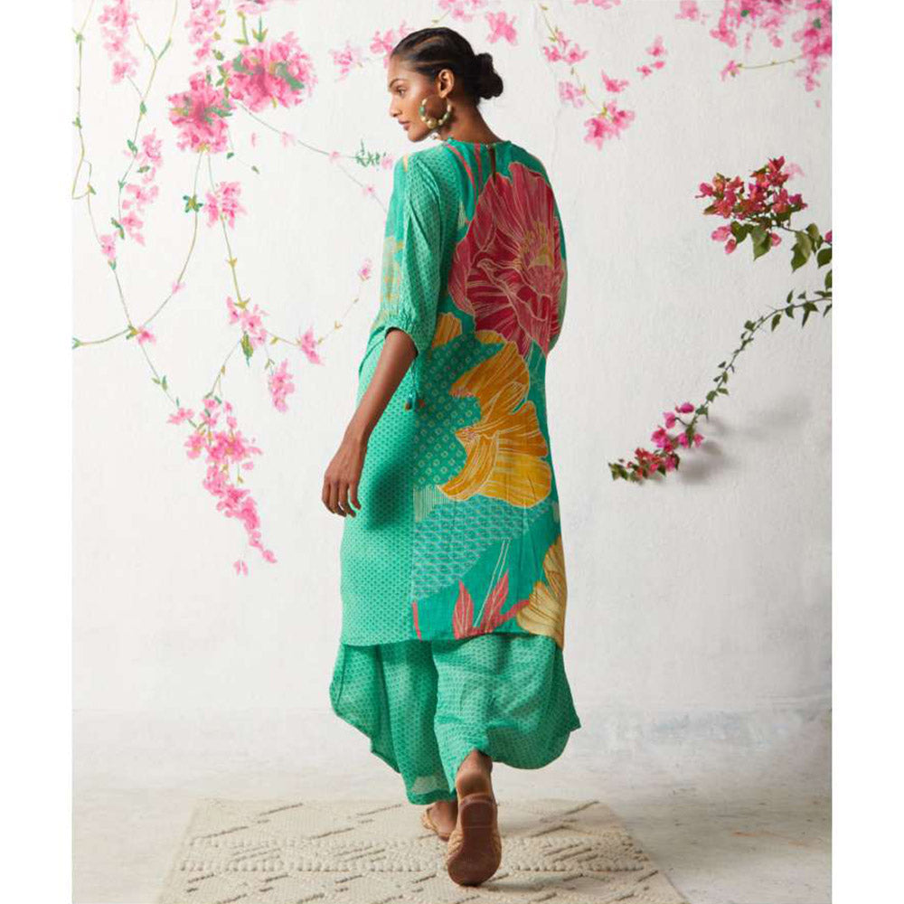 Basil Leaf Green Kurta with Salwar Pant and Inner (Set of 3)