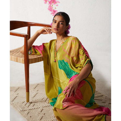 Basil Leaf Green Kurta with Dhoti Pant and Inner (Set of 3)