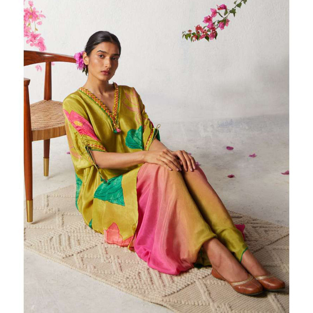 Basil Leaf Green Kurta with Dhoti Pant and Inner (Set of 3)