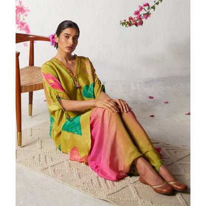 Basil Leaf Green Kurta with Dhoti Pant and Inner (Set of 3)